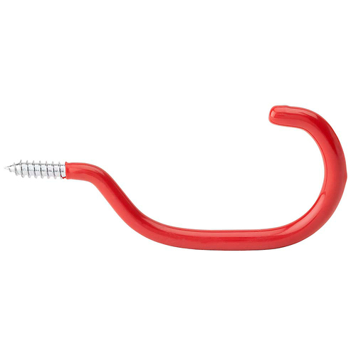 Bike Hook, Red, Vinyl Coated, 6.5 In.