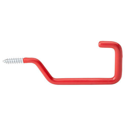 Screw Hook, Red Vinyl Coated, 4.5 In.