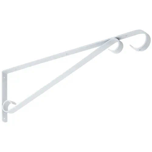 Hanging Plant Bracket, White, 20-Lb. Load, 15 In.