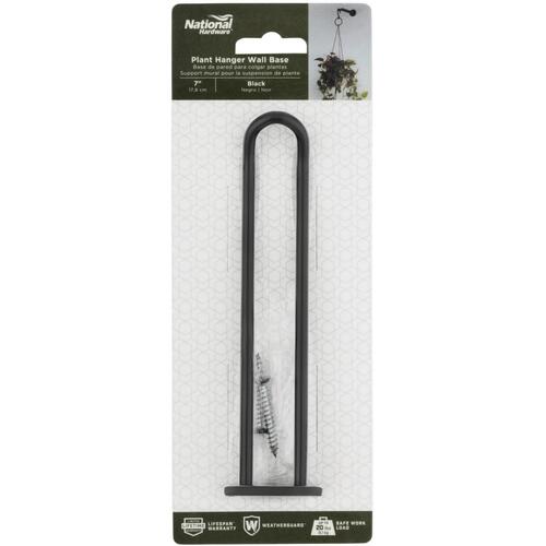 Plant Hanger Wall Base, Black, 20-Lb. Load, 7 In.