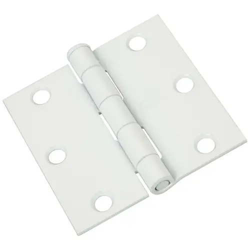 V512 3" x 3" Square Door Hinge White Finish