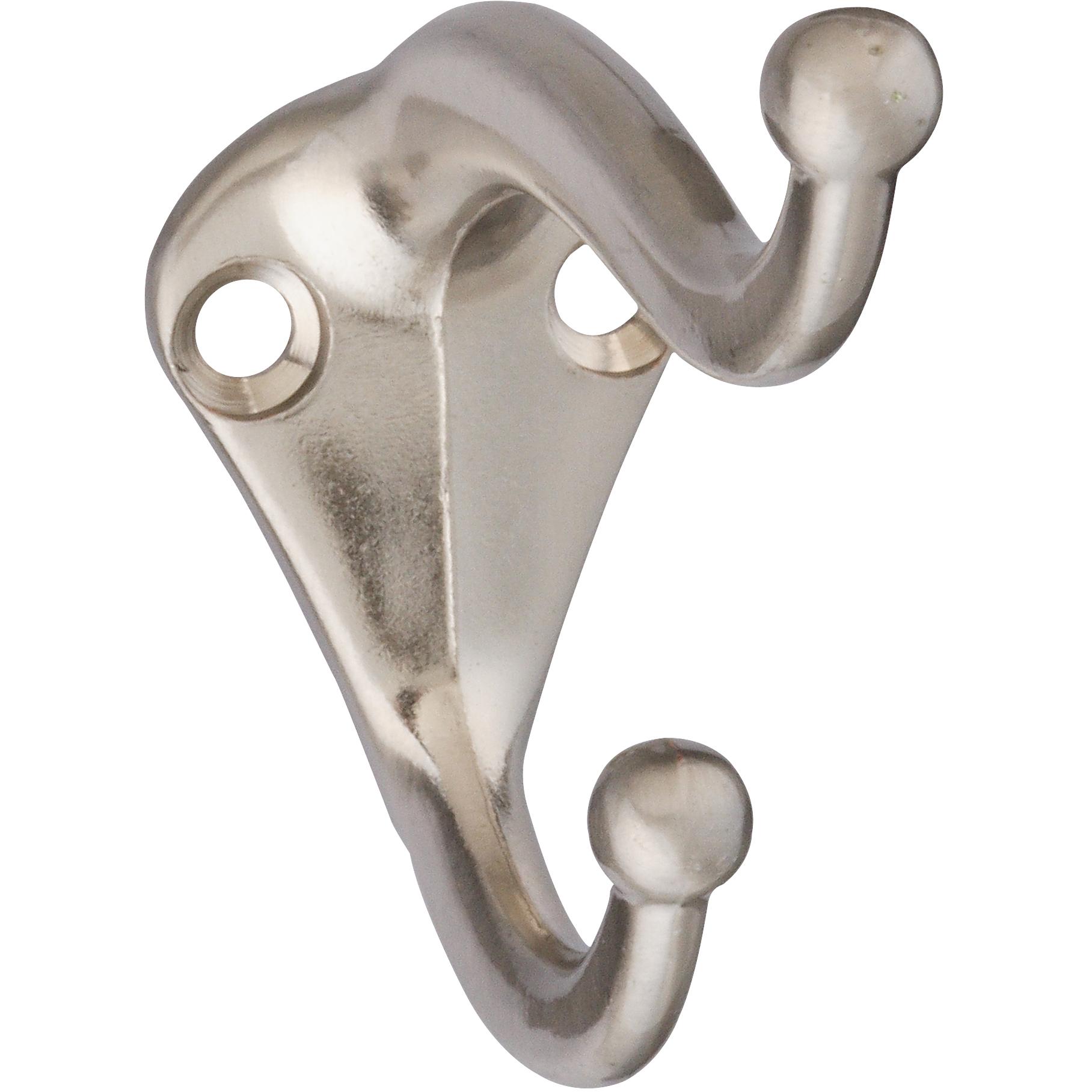 National Hardware N325-480 V160 Coat & Hat Hook - pack of 2 - Satin Nickel