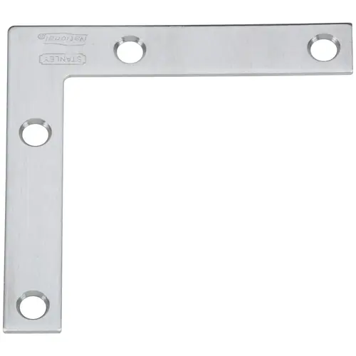 V417 3" x 1/2" Flat Corner Plate Pair Stainless Steel