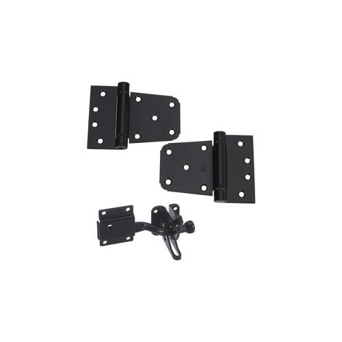 National Hardware N343475 DPV879 Self-Closing Gate Kit with 2 Hinges and 1 Latch Black Finish