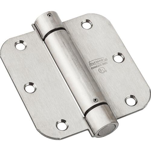 National Hardware N351007 V522 3-1/2" x 3-1/2" 5/8" Radius Spring Hinge Stainless Steel Finish