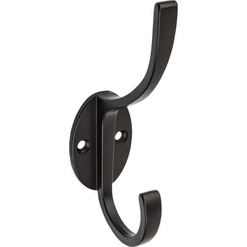 V8009 Coat and Hat Hook, 2-Hook, Zinc, Oil-Rubbed Bronze - pack of 5