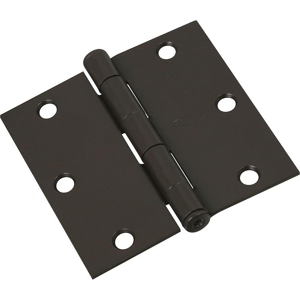 National Hardware N830-203 Door Hinge, Interior, Square-Edge, Oil-Rubbed Bronze, 3-1/2 In.