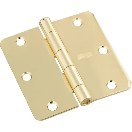 3-1/2 In. x 1/4 In. Radius Polished Brass Door Hinge