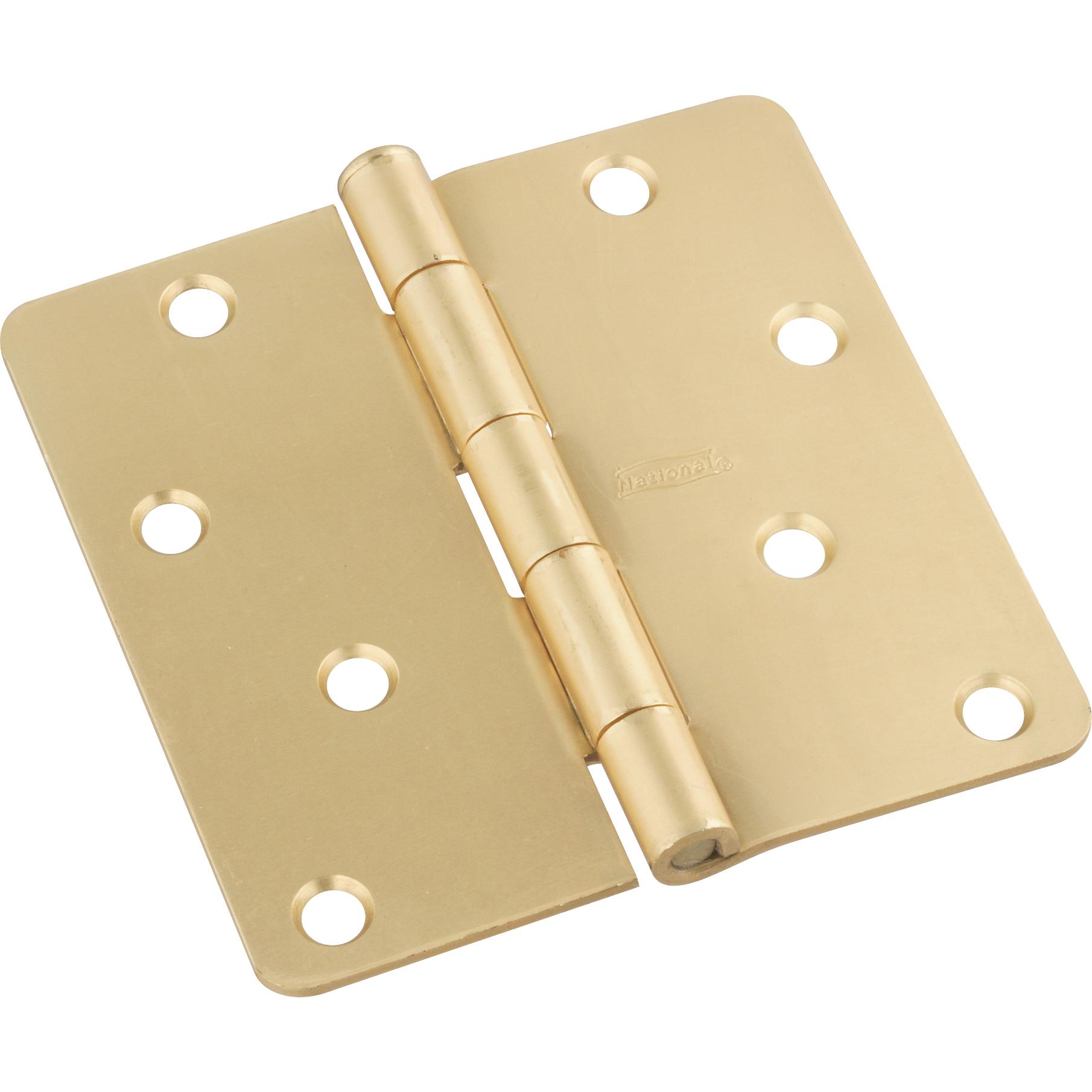 National Hardware N830-228 Door Hinge, Interior, Satin Brass, 4 In.