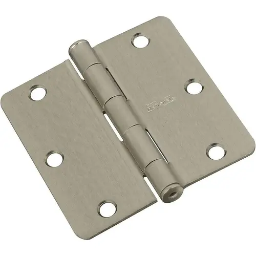 3 In. Satin Nickel 1/4 In. Radius Door Hinge