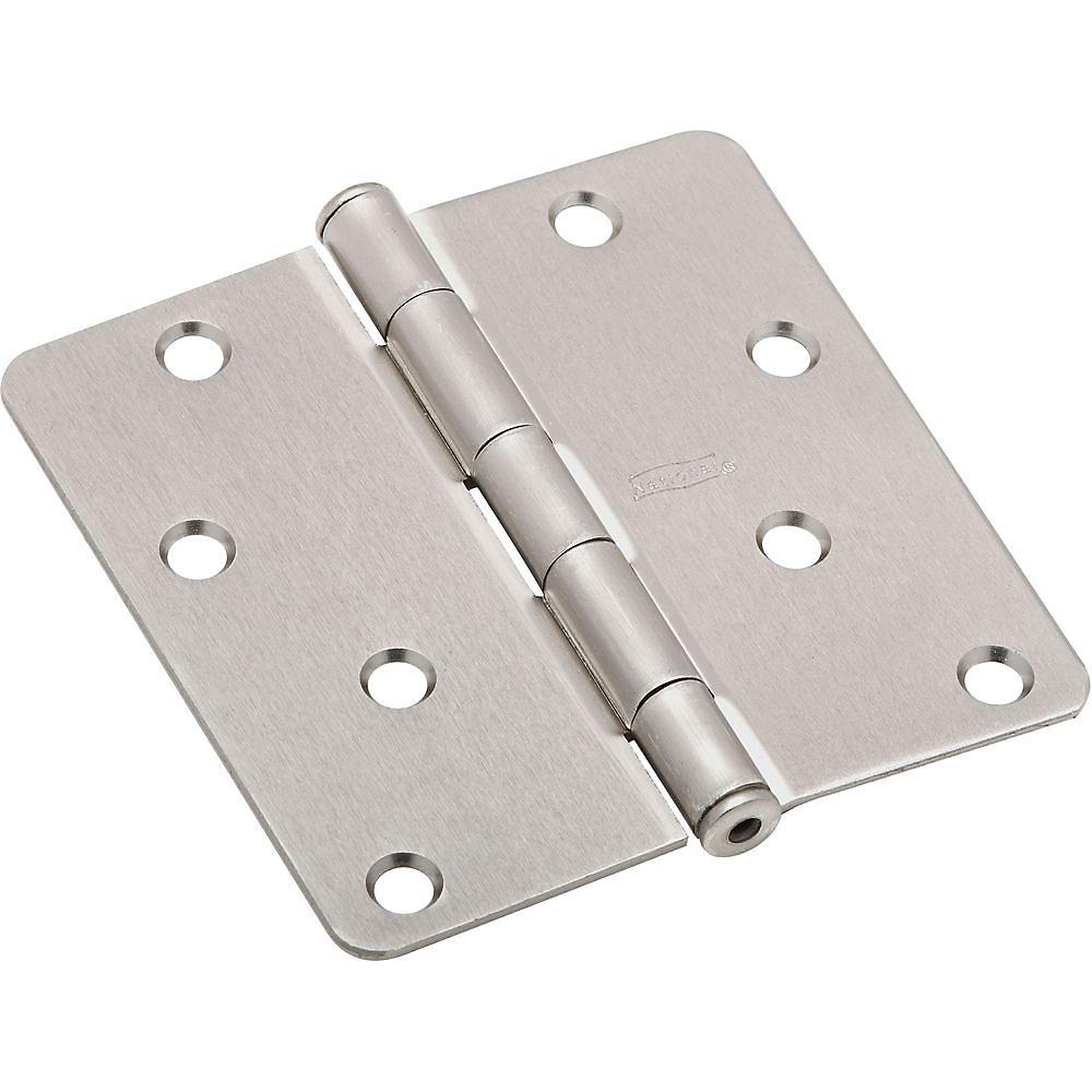 National Hardware N830-246 Door Hinge, Interior, Satin Nickel, 4 In.