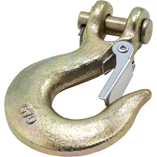 3256BC 5/16" Clevis Slip Hook with Latch - Yellow Chromate