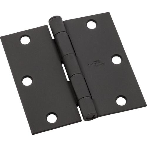 V512 3-1/2" SQR Hinge - pack of 3 - Black