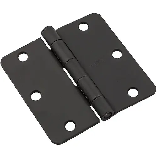 Door Hinge, 1/4 In. Round Corners, Black, 3-1/2 In.