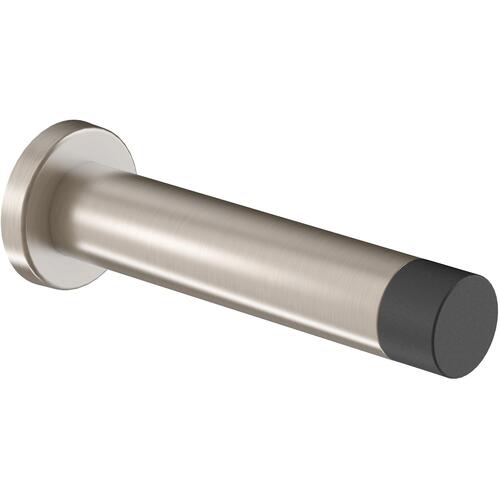 Door Stop Cooper 3" L Aluminum Satin Nickel Silver Mounts to door and wall 1" Satin Nickel