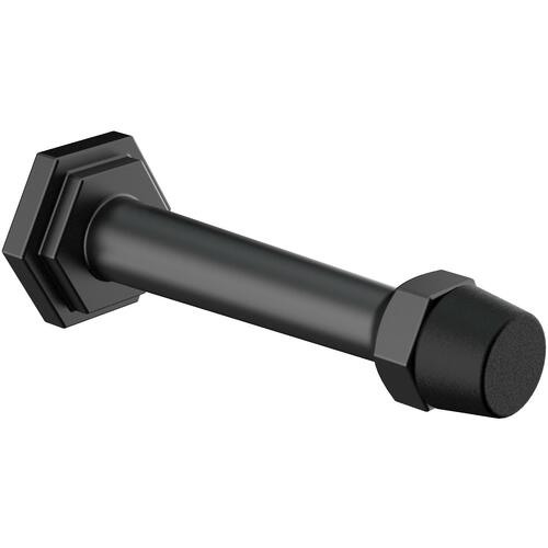 Door Stop Powell 5/8" W X 3-19/32" L Zinc Matte Black Mounts to door and wal Matte