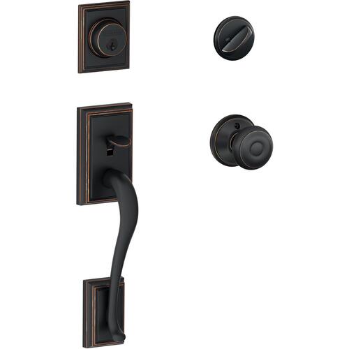 F60GADD716GEO Addison Handleset with Georgian - Aged Bronze