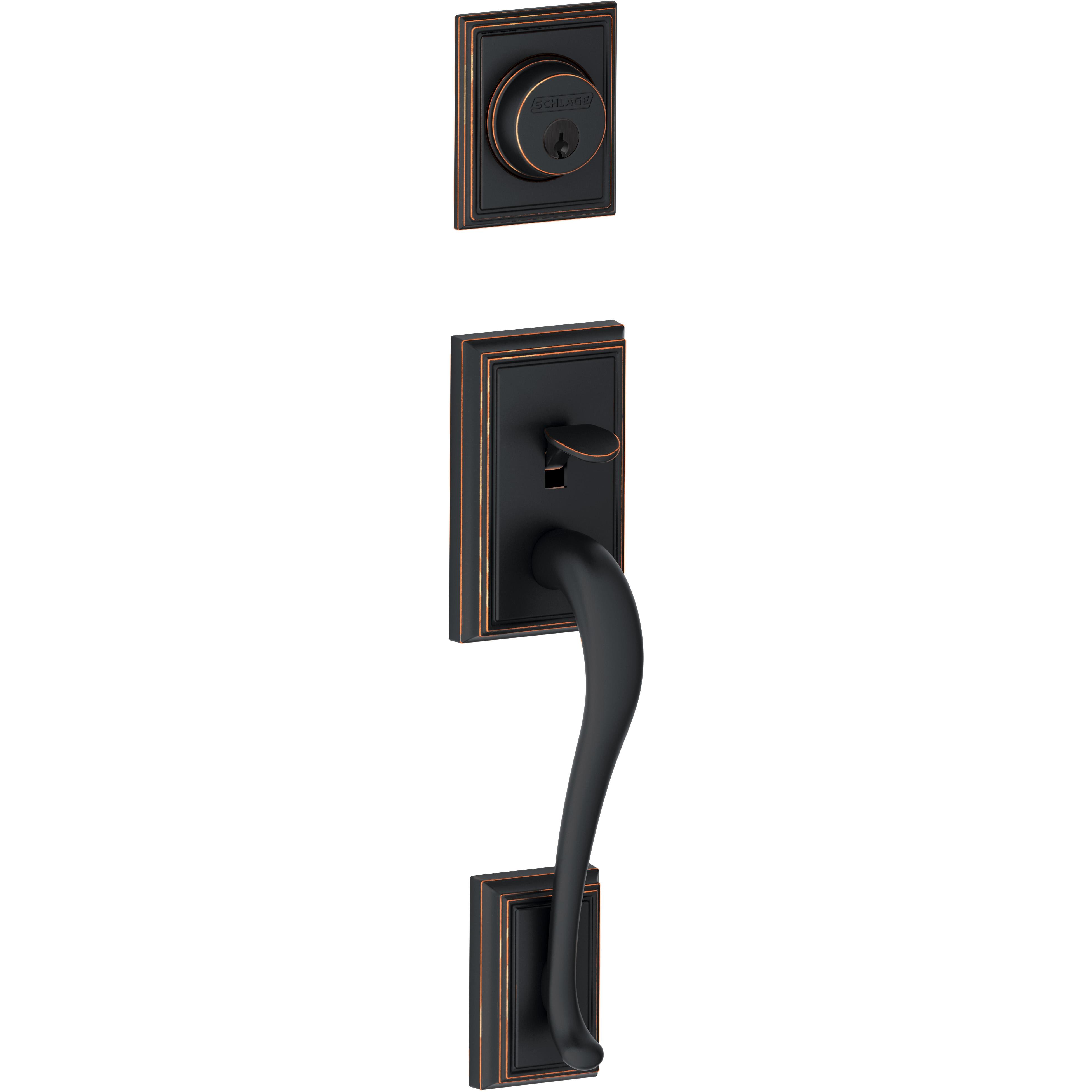 Schlage Residential F58 ADD 716 F58ADD716 Addison Handleset for F59 Trims - Aged Bronze