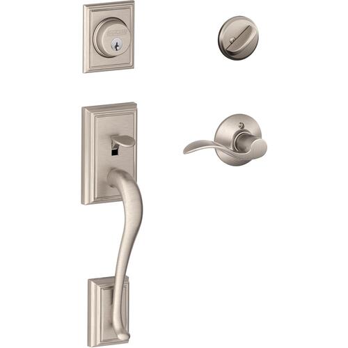 Schlage Residential F60VADDXACC619 F60GADD619ACC Addison Handleset with Accent - Satin Nickel