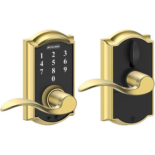 FE695CAM605ACC 16-086 10-027 Accent / Camelot Touch Keyless Lever - Polished Brass