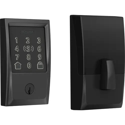 Schlage Residential BE499CEN622 BE499WBVCEN622 12-351 10-116 KD Century Encode Plus 1-Cyl Deadbolt - Matte Black