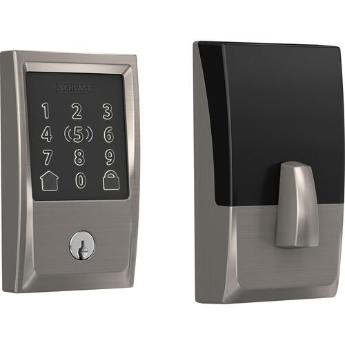 BE499WBVCEN619 12-351 10-116 KD Century Encode Plus 1-Cyl Deadbolt -Satin Nickel