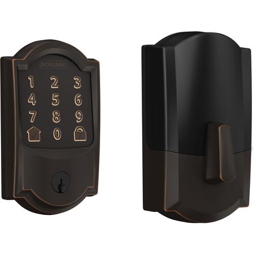 BE489WBVCAM716 12-351 10-116 Camelot Encode 1-Cyl Deadbolt - Aged Bronze