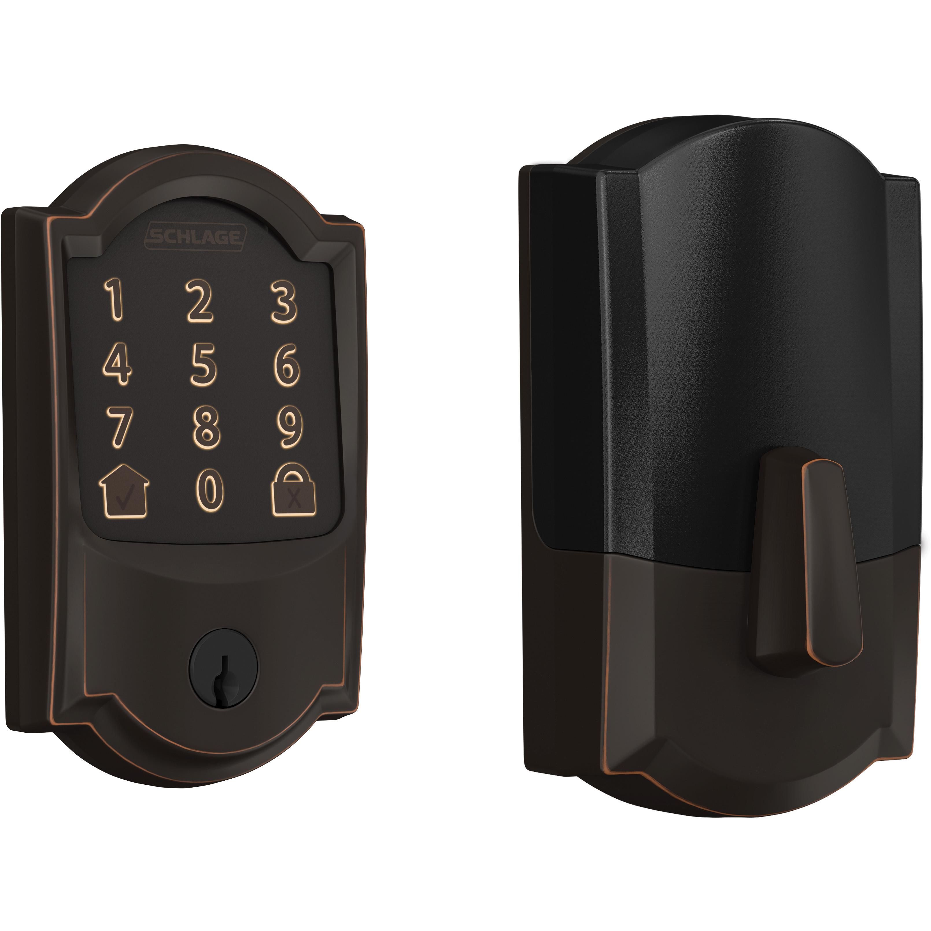 Schlage Residential BE489WBVCAM716 BE489WBVCAM716 12-351 10-116 Camelot Encode 1-Cyl Deadbolt - Aged Bronze