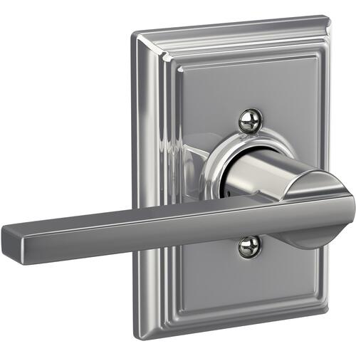 Latitude Lever with Addison Rose Passage Lock with 16080 Latch and 10027 Strike Bright Chrome Finish