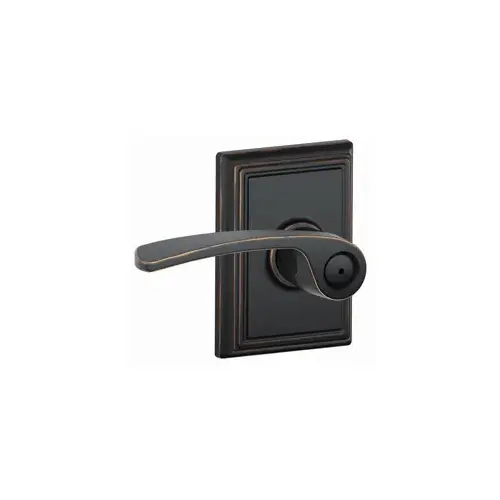 Merano Lever with Addison Rose Privacy Lock with 16080 Latch and 10027 Strike Aged Bronze Finish