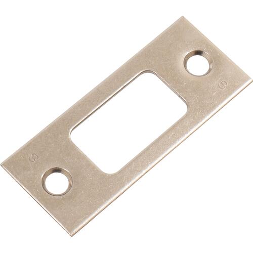 Square Corner Strike Plate from the D100 Collection, Satin Chrome