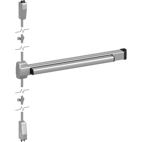 2227EO 689 3' Surface Vertical Rod Exit Device - Aluminum