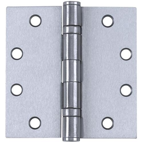 Tell HG100319 HG100319 4" x 4" SQR Ball-Bearing Hinge NRP - Satin Stainless Steel