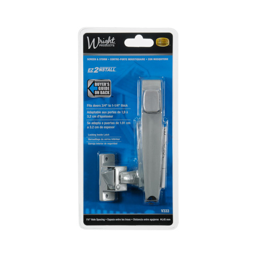 Push Button Door Latch, Out Swinging, Aluminum