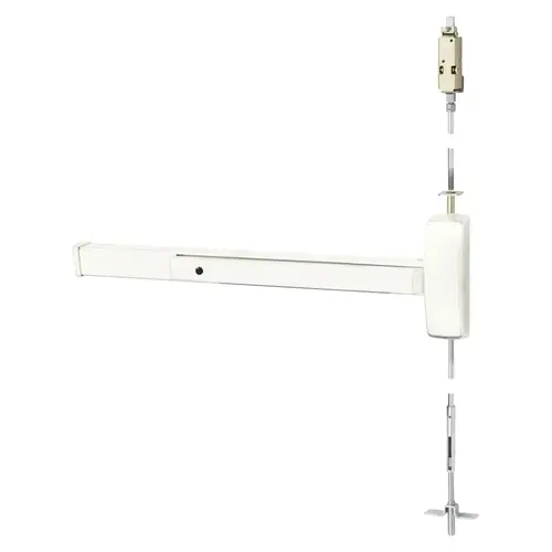 Concealed Vertical Rod Exit Device White Suede Powder Coat