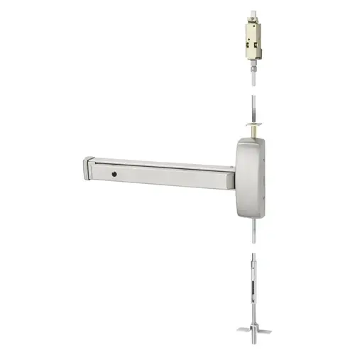 Concealed Vertical Rod Exit Device Satin Stainless Steel