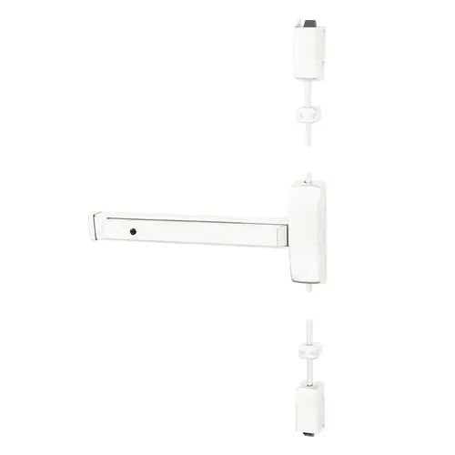 Grade 1 Surface Vertical Rod Exit Device, Wide Stile Pushpad, 32" Device, 120" Door Height, Device to Accept Electrified Trim Function, B Non-Keyed Electric Lever, Fail Safe, Hex Key Dogging, Less Lexan Push Pad Touchbar, White Suede Powder Coat Finish, Right Hand Reverse