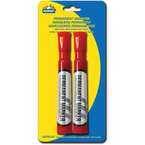 Chisel Point Permanent Markers Red pack of 2