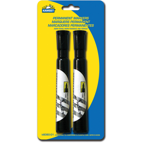 Symak Sales Co, Inc K6080-01 Chisel Point Permanent Markers Black pack of 2