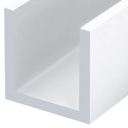 White Wet Glaze 1" Deep U-Channel 120" Stock Length - pack of 10