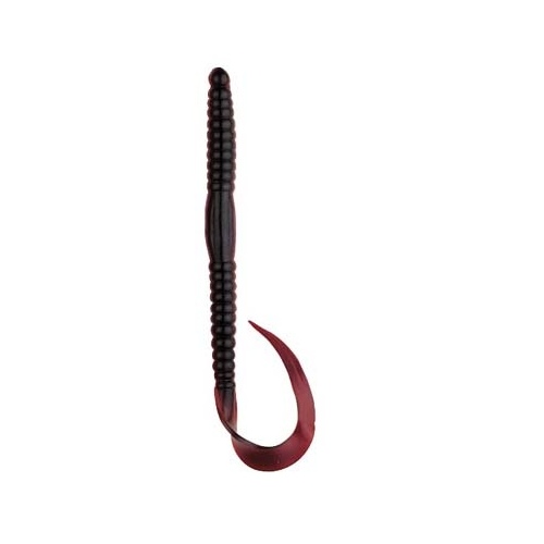 Fishing Worm Lure Freshwater 7.5" Red/Pearl