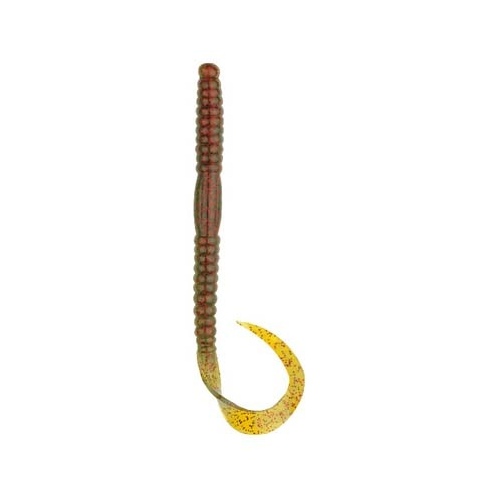 Bass Assassin Lures Inc BA8410 Fishing Worm Lure Freshwater 7.5" Watermelon/Red Glitter