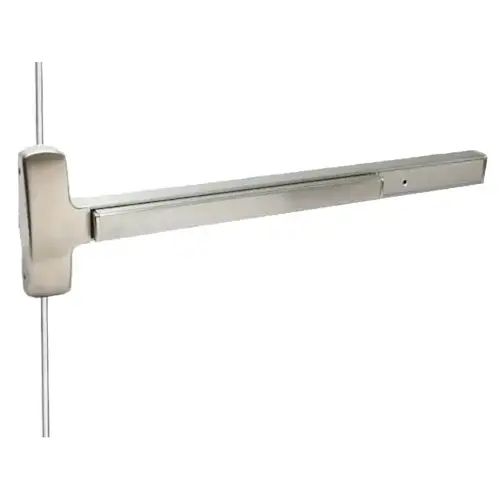 Fire Rated 3' Surface Vertical Rod Exit Device Only Satin Stainless Steel Finish