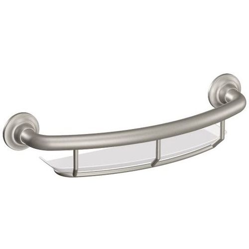 16" Grab Bar with Shelf Brushed Nickel Finish