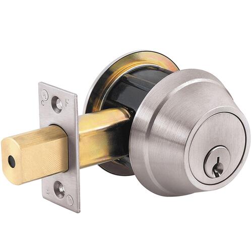 Dormakaba QDB280 619 S4 DBS SC KD 1-Cylinder Deadbolt Grade 2 - Satin Nickel