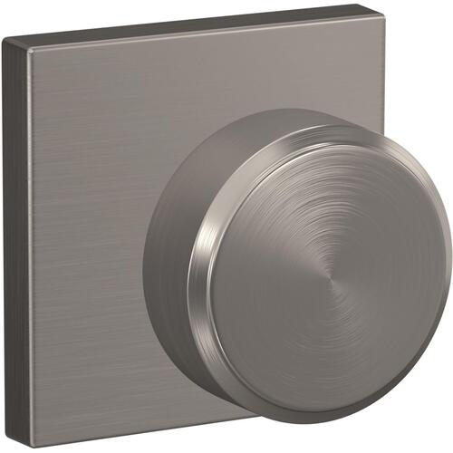 Swanson Knob with Collins Rose Passage and Privacy Lock with 16600 Latch and 10027 Strike Satin Nickel Finish