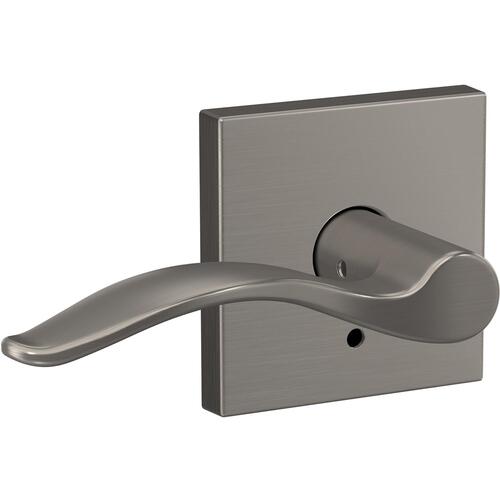 Pennant Lever with Collins Rose Non Turning Dummy Lock Satin Nickel Finish