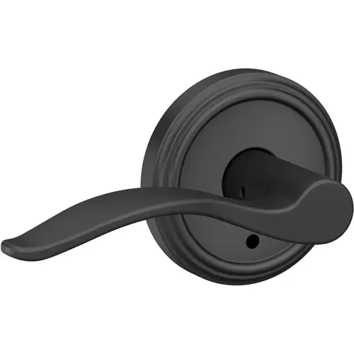 Pennant Lever with Indy Rose Passage and Privacy Lock with 16600 Latch and 10027 Strike Matte Black Finish