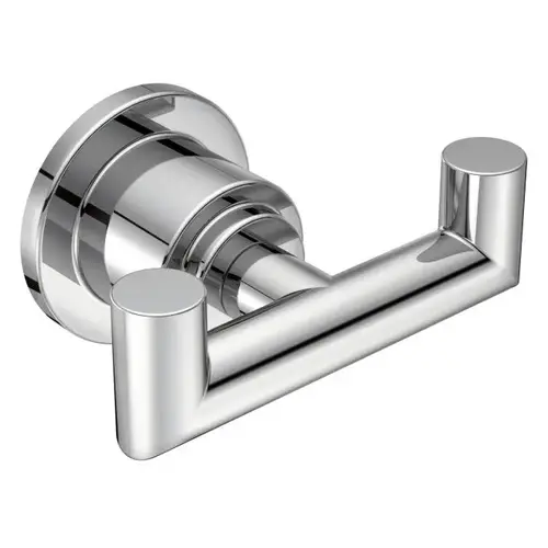 Arris Double Robe Hook Bright Chrome Finish