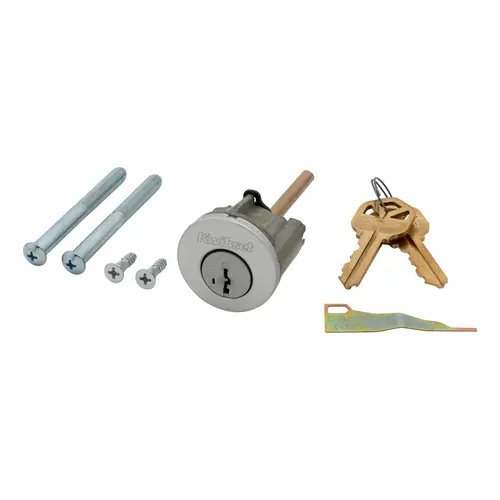 KW1 SmartKey Cylinder with Housing for 780/980 Deadbolts, Satin Chrome US26D